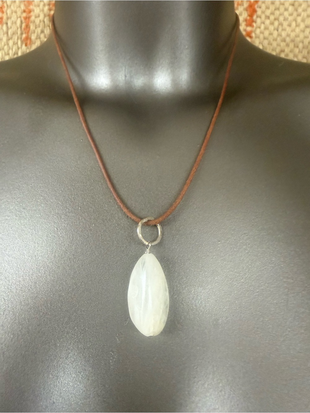 Jes MaHarry leather cord necklace with Moonstone pendant. New with tags.